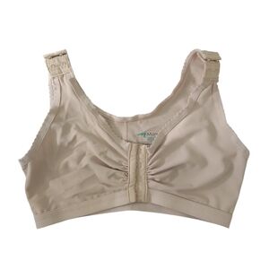 Marena Recovery Post-surgical BRA SIZE 34/36 Beige Front-Closure Bra